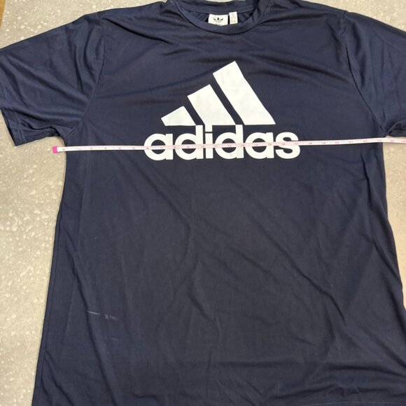 Adidas Navy Blue Logo Graphic T-Shirt - Size 2XL - Picture 7 of 8